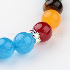 Естественные шарики агата растягивать браслеты&nbsp;BJEW-E285-A02