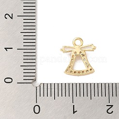 Подвески из кубического циркония с микропаве из латуни на рождественскую тематику KK-P278-02B-G