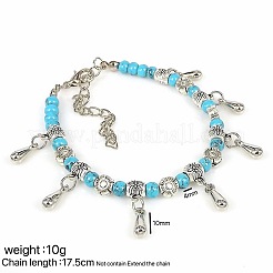 Böhmische Armbänder mit tropfenförmigen Anhängern aus einer Legierung&nbsp;WG9243-2
