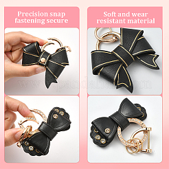 2 pendentif nœud papillon en cuir PU&nbsp;HJEW-SP0001-23C