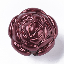ABSプラスチックパール調ビーズ  花  ミックスカラー  24.5x25x21.5mm  穴：1.5mm  約100個/500g&nbsp;KY-T013-001