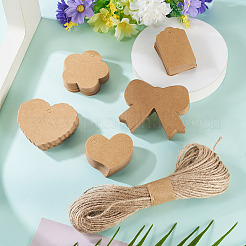 150 шт. 5 стили подарочных бирок из крафт-бумаги смешанной формы&nbsp;CDIS-TA0001-45