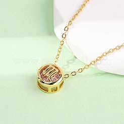 Colliers à chaîne avec pendentif constellation en laiton et zircone cubique pavée&nbsp;LS-NJEW-D334-01G-08