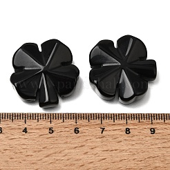Decoración de exhibición con forma de trébol tallado en obsidiana natural&nbsp;GG-CBA6D08-D06