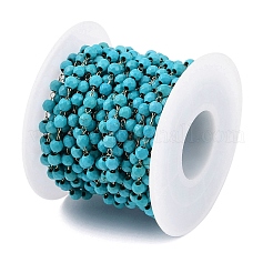 Ионное покрытие (ip) нержавеющая сталь 304 и граненые стеклянные бусины ручной работы CHS-H028-01G