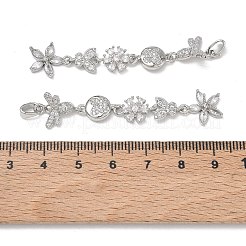 Laiton micro pave clair zircone cubique grands pendentifs&nbsp;CU-E004-02P