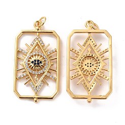 Латунные микро проложить кубического циркония подвески&nbsp;ZIRC-P092-034G-RS