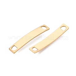201 ステンレススチールリンクコネクター  空白タグのスタンプ  長方形  ゴールドカラー  39x7x4mm  穴：4x4mm&nbsp;STAS-N095-09G