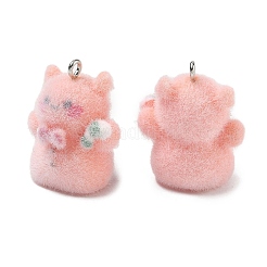 Флокированные подвески из непрозрачной смолы&nbsp;RESI-F064-A15