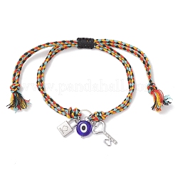 3 шт. 3-цветные браслеты ручной работы из лэмпворка и сплава с подвесками&nbsp;BJEW-JB12749