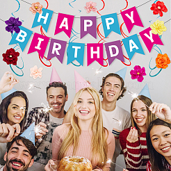 20 шт. 20 стиля цветов из гофрированной бумаги для украшения стены AJEW-WR0001-94