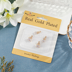 8 шт. 4 стиля латунных клипс для сережек для женщин KK-BBC0019-94