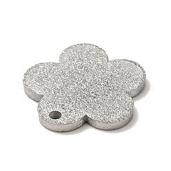 変色しない304ステンレススチールペンダント  テクスチャ  花  ステンレス鋼色  11.5x12x1mm  穴：1mm&nbsp;STAS-J040-18B-P