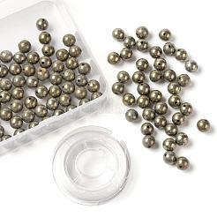 Perline rotonde in pirite naturale da 100 pz 8 mm&nbsp;DIY-LS0002-55