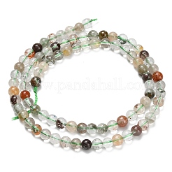 Натуральный зеленый lodolite кварц бисер пряди&nbsp;G-L642-B06-4mm