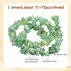 1 нить гальванизированных бусин из натурального кварца&nbsp;G-PA0001-18C