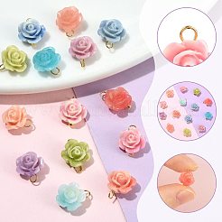 14 breloque fleur sculptée en corail synthétique teint en 7 couleurs&nbsp;PALLOY-FS00080