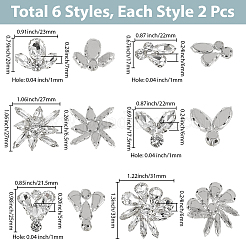 12 cabochon in vetro in lega di 6 stili&nbsp;DIY-GF0013-78