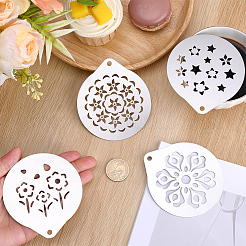 4 шт. 4 стиля формы для кофе латте из нержавеющей стали 304&nbsp;AJEW-GF0012-40A