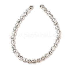 Стиль тибетского плоские круглые с сердцем сплава бортовых нитей TIBEB-O007-12-NR