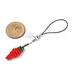 Стеклянные бусины с острым перцем мобильные ремни&nbsp;HJEW-MZ00293