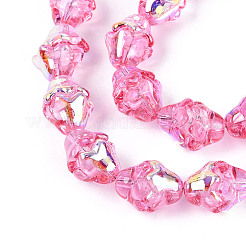 Chapelets de perles en verre transparent électrolytique&nbsp;EGLA-N020-03E