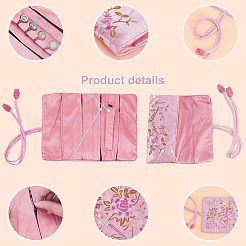 2 шт. 2-цветные шелковые рулонные сумки с вышивкой ABAG-PH0001-26