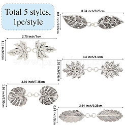 5 шт. 5 стиля зажимы для кардигана в виде листа из сплава FIND-GF0008-23