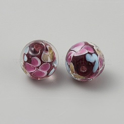 Perle di vetro trasparenti fatte a mano&nbsp;GLAA-WH0055-34A