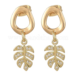Orecchini pendenti in ottone micro pavé di zirconi cubici trasparenti per donna&nbsp;EJEW-JE07500