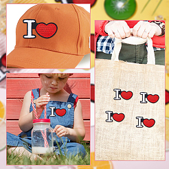 12 шт. сердце с буквой I узор полиэстер вышивка утюгом на аппликации патч PATC-FG0001-63