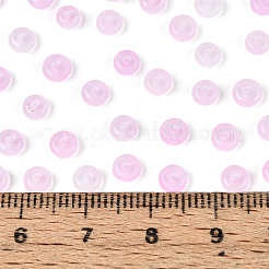 焼付塗装ガラスシードビーズ  ロンデル  パールピンク  4~5x2mm  穴：1mm  約25000個/ 1000 G&nbsp;GLAA-T023-43I