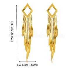 Orecchini chandelier a rombo in ottone&nbsp;JE1093A