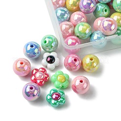 40шт 3 стиля непрозрачные акриловые бусины&nbsp;MACR-FS0001-64