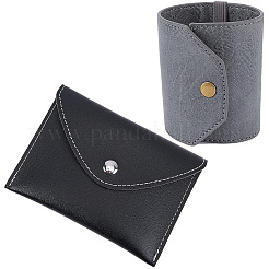 2 bolsa para guardar monedas de piel sintética de PVC de 2 estilos con botón a presión de aleación.&nbsp;ABAG-CL0001-65