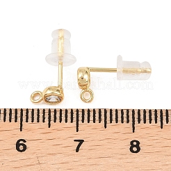 Латунные серьги-гвоздики из циркония&nbsp;LS-EJEW-A155-03B-G