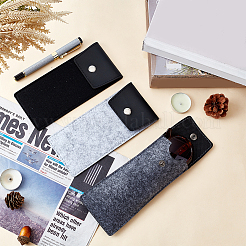 3 шт. 3-цветный футляр для очков из искусственной кожи и фетра AJEW-PH0004-72