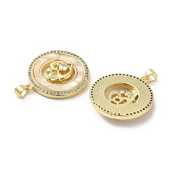 Placage de crémaillère en laiton micro pavé pendentifs en zircone cubique claire&nbsp;KK-A206-02G