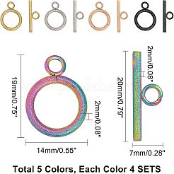 20 juego de cierres de palanca de acero inoxidable 304 con revestimiento al vacío de PVD de 5 colores&nbsp;STAS-UN0022-68