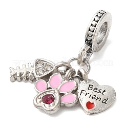 Подвеска из сплава с кристаллами и стразами в европейском стиле PALLOY-S189-22P