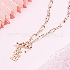 Colliers avec pendentif lettre en acier inoxydable 304&nbsp;NJEW-LP0001-52E-G