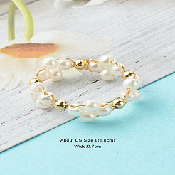 Стеклянные жемчужные бусины перстни X1-RJEW-TA00005