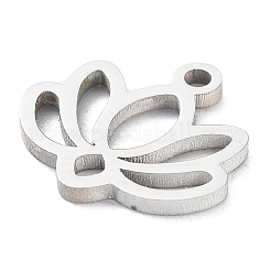 Breloques en forme de fleur de lotus en acier inoxydable 304 anti-ternissement&nbsp;STAS-Z054-02P