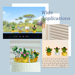 8шт. 8-х видов стеклянных фигурок кактусов&nbsp;DJEW-CJ0001-12