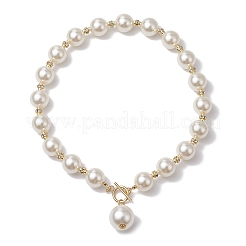 2 pz 2 colori imitazione collane di perline acriliche bianche perle&nbsp;NJEW-JN05122