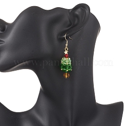 Серьги-подвески из нержавеющей стали 304 в форме рождественских елок EJEW-MZ00606