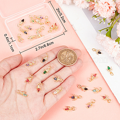 30шт латунные подвески из кубического циркония с микро-паве&nbsp;KK-BBC0015-20