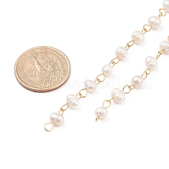 Цепочки из натурального пресноводного жемчуга ручной работы AJEW-JB01088-01