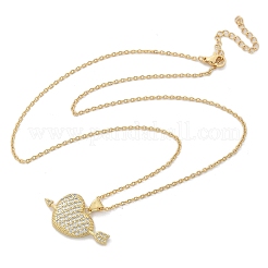 Латунные микропаве прозрачные кубические цирконии стрела сердце кулон ожерелья для женщин NJEW-M088-01G-03
