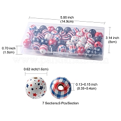 42 Stück 7 Stile Unabhängigkeitstag Thema Schima Holzperlen&nbsp;WOOD-FS0001-01